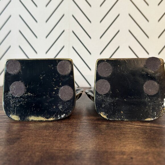 Set of 2 Virginia Metalcrafters Brass Newport Pineapple Bookends MCM Hospitality - Picture 8 of 13